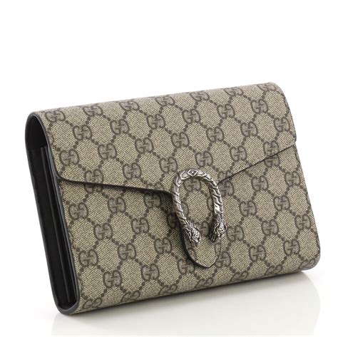 gucci brown skin wallet|brown Gucci wallet with chain.